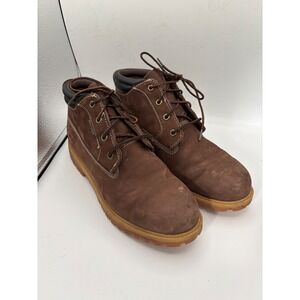 Jacata Mens Brown Leather Lace Up Work Boots Size 11